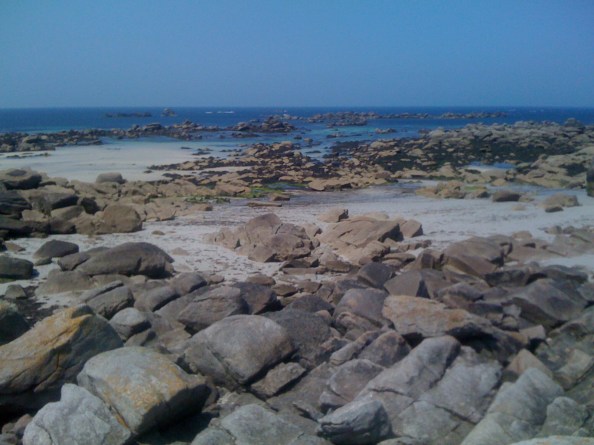 Rotsen., zee en lucht